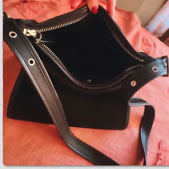 VINTAGE COACH BLACK LEATHER & NICKEL PATRICIA’S LEGACY CROSSBODY SADDLE BAG 9951 - Picture 10 of 15